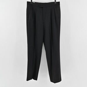 Calvin Klein Mens Classic Black Pleated Straight Leg Dress Pants Size 33R Career